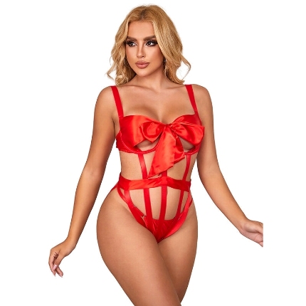 subblime - 954468 sexy openwork body with bow red s/m