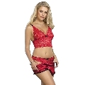 subblime - 953898 silk and lace nightgown + panties red s/m