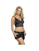 subblime - 953911 silk and lace nightgown + panties black s/m
