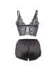 subblime - 953911 camisola de seda e renda + calcinha preta s/m