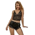 subblime - 953935 camisola de seda casual + calÇa de renda preta s/m