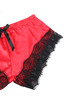 subblime - 953959 casual silk nightgown + lace pants black/red s/m