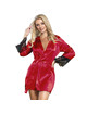 subblime - 954017 camisola de renda transparente nas costas + tanga vermelho/preto s/m