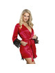 subblime - 954024 lace sheer back camisole + thong red/black l/xl