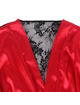 subblime - 954024 lace sheer back camisole + thong red/black l/xl