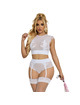 subblime - 954048 sujetador + panties con liguero blanco l/xl