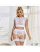 subblime - 954048 sujetador + panties con liguero blanco l/xl
