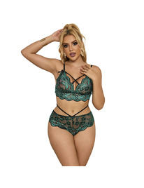 subblime - 954086 sutiÃ + calcinha renda verde s/m