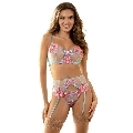 subblime - 954109 sutiÃ + calcinha com cinto-liga design floral azul s/m