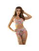subblime - 954109 sujetador + panties con liguero diseÑo floral azul s/m