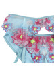 subblime - 954109 bra + panties with garter belt floral design blue s/m