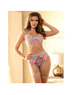 subblime - 954109 bra + panties with garter belt floral design blue s/m