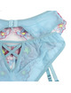 subblime - 954116 bra + panties with garter belt floral design blue l/xl