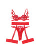 subblime - 954338 sujetador + tanga + ligueros estampado de corazones rojo l/xl