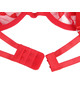 subblime - 954338 heart print bra + thong + garter belt red l/xl