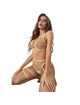 subblime - 954345 bra + thong + garter belt floral design yellow s/m
