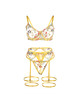 subblime - 954345 sujetador + tanga + ligueros diseÑo floral amarillo s/m