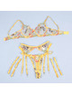 subblime - 954345 sutiÃ + tanga + cinto-liga design floral amarelo s/m
