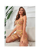 subblime - 954345 sujetador + tanga + ligueros diseÑo floral amarillo s/m