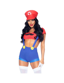 leg avenue - sexy costume mario bros red/blue s