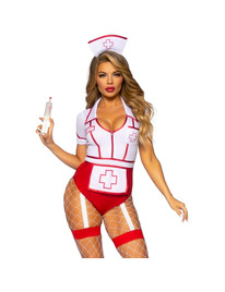 leg avenue - sexy nurse costume red/white m