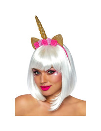 leg avenue - unicorn flower headband gold