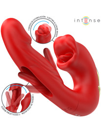 intense - nathy double vibrator with multifunction stimulating mouth red