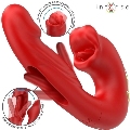 Vibrador Intense Nathy Duplo com Boca Multifuncional Vermelho
