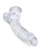 king cock - clear realistic curved penis with balls 16.5 cm transparent
