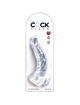 king cock - clear realistic curved penis with balls 16.5 cm transparent