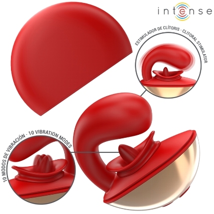 intense - vibrador e estimulador mariah em formato u 10 vibraÇÕes vermelho