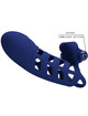 pretty love - altaf vibrator ring with silicone sheath blue