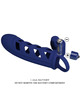 pretty love - altaf vibrator ring with silicone sheath blue