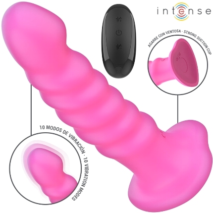 intense - cindy vibrator size l spiral design 10 vibrations pink remote control