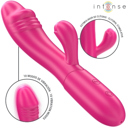 intense - ivy flexible vibrator 10 vibrations with stimulating tongue pink