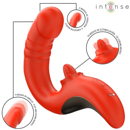 intense - paulina vibrador estimulador en forma de u rojo