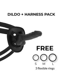 cock miller - harness + silicone density cocksil articulable black 13 cm