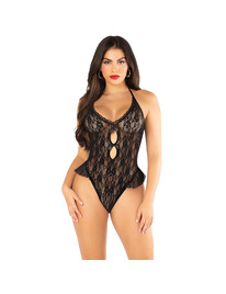 leg avenue - body con lazos y volantes negro talla Única