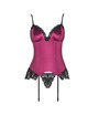 livco corsetti fashion - agrafena cf 90436 corset + thong burgundy l/xl