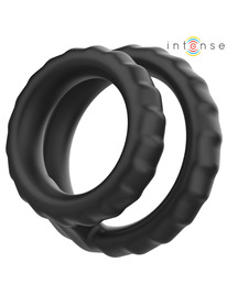 intense - dewey anel de pÊnis duplo de silicone preto modelo 2