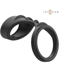 intense - theo anel de silicone duplo para pÊnis modelo 3 preto
