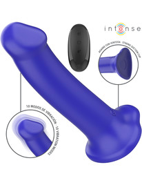 intense - victoria vibrador con ventosa 10 vibraciones azul oscuro control remoto