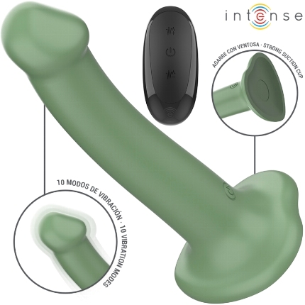 intense - becca vibrador com ventosa 10 vibraÇÕes verde controle remoto