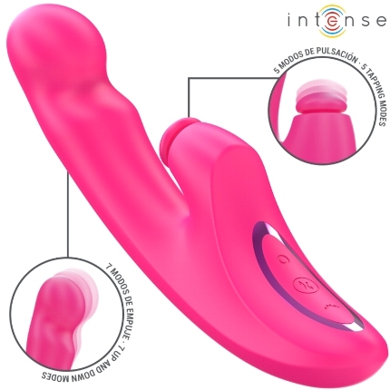 intense - emi vibrator 13.5 cm multifunction 3 in 1 10 vibrations pink