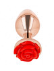 Kink - pink gold anal plug with red rose l