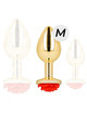 Plug Anal Kink Dourado com Rosa Vermelha M
