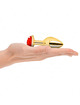 Plug Anal Kink Dourado com Rosa Vermelha M