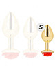 Plug Anal Kink Dourado com Rosa Vermelha S