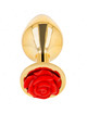 Plug Anal Kink Dourado com Rosa Vermelha S