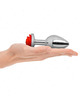 Plug Anal Kink Prateado com Rosa Vermelha L